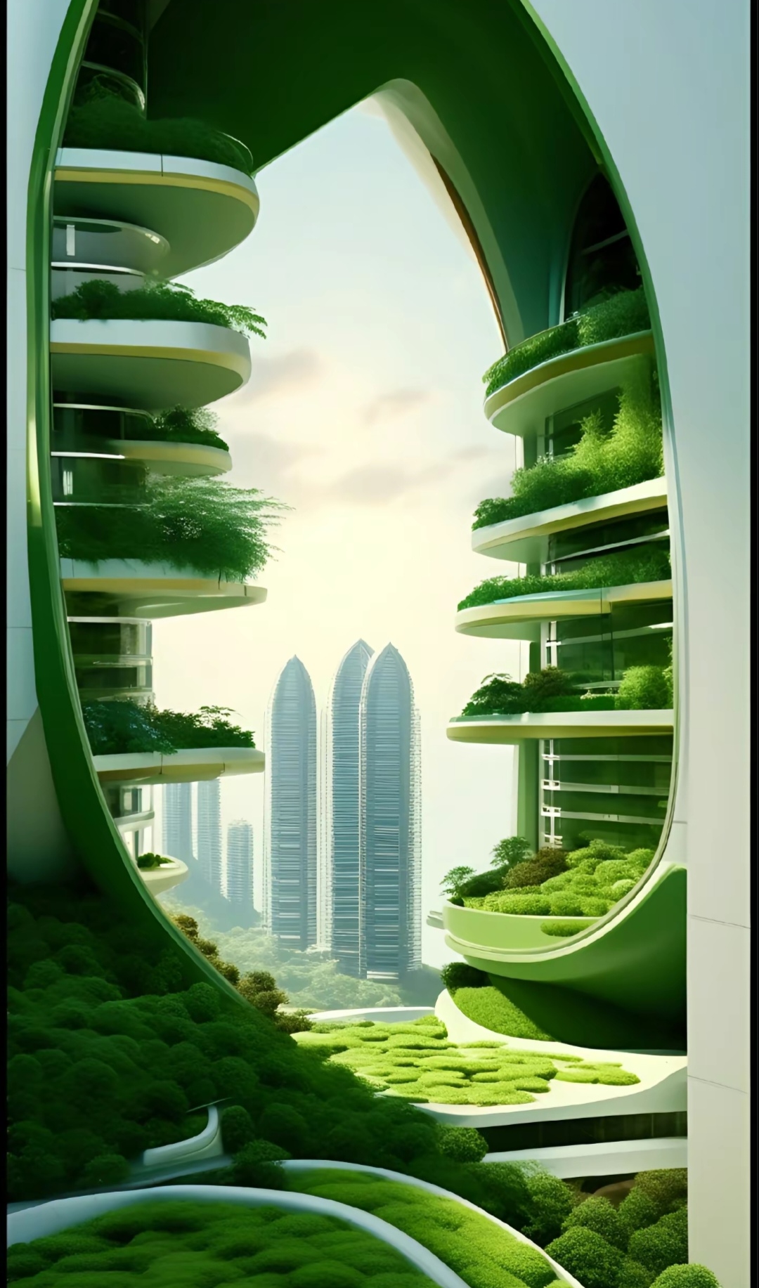 城市中的绿色秘境,未来感十足的建筑群让人眼前一亮!