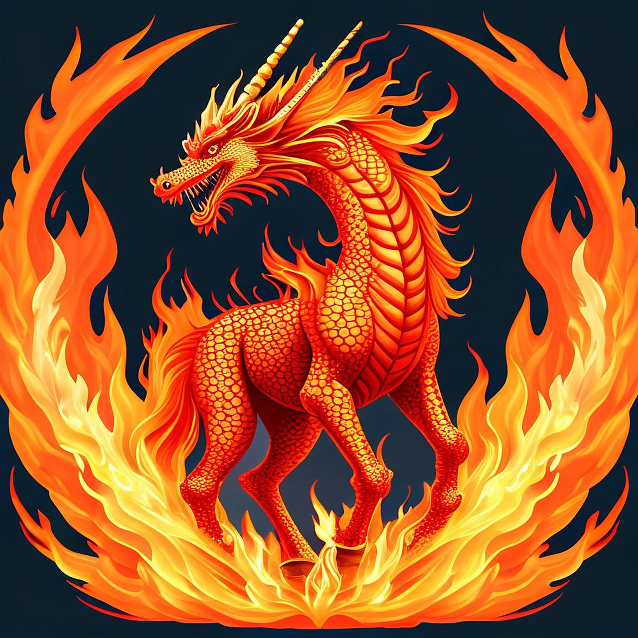 火麒麟-ai绘画作品#涂鸦一格ai绘画# #ai绘画# #美术作品