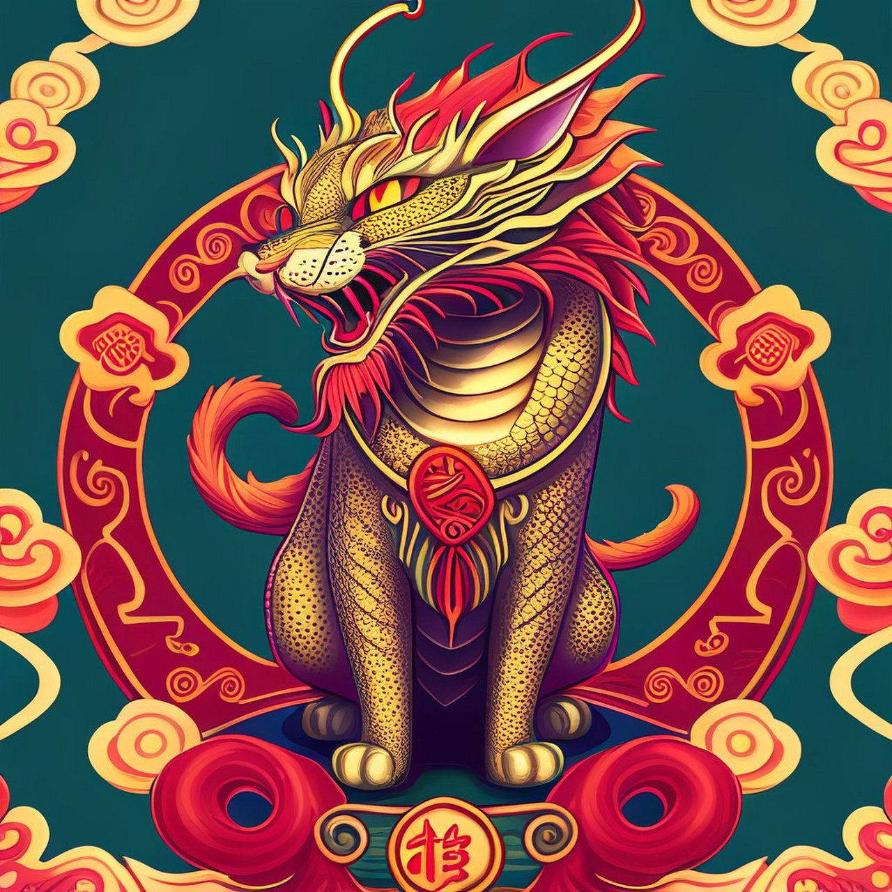 火麒麟-ai绘画作品#涂鸦一格ai绘画# #ai绘画# #美术作品