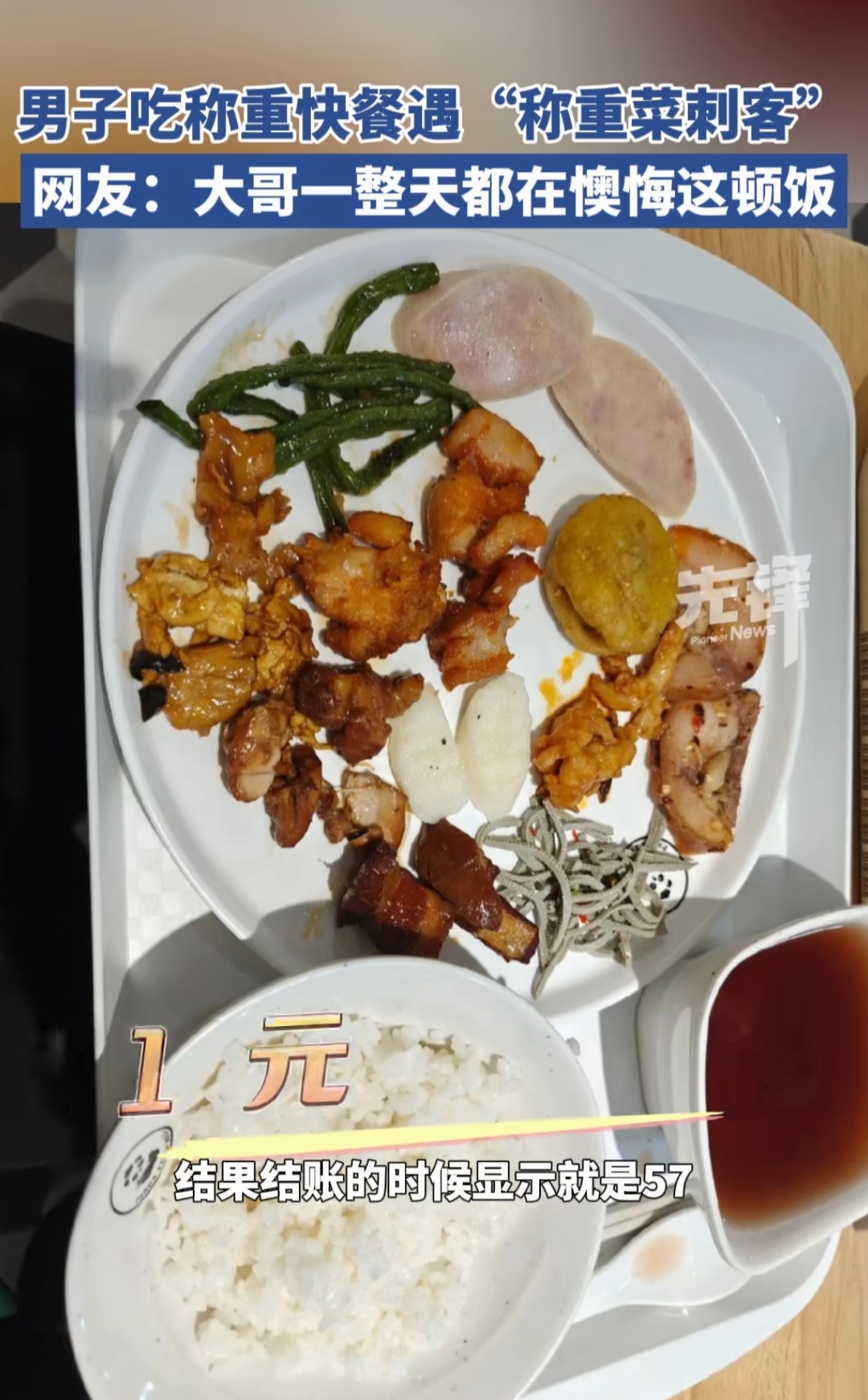 自选称重菜,每两3.88元,荤素同价.