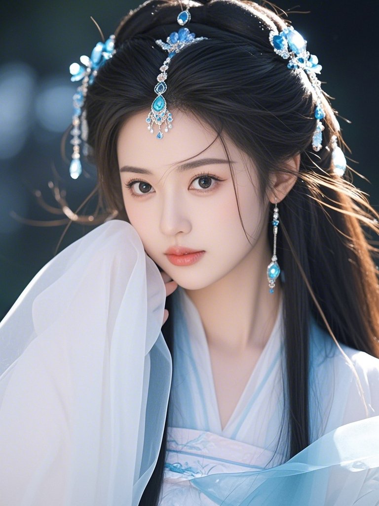 特写镜头下,这位仿若从画中走出的古装仙女,那轻盈,优雅又美丽的