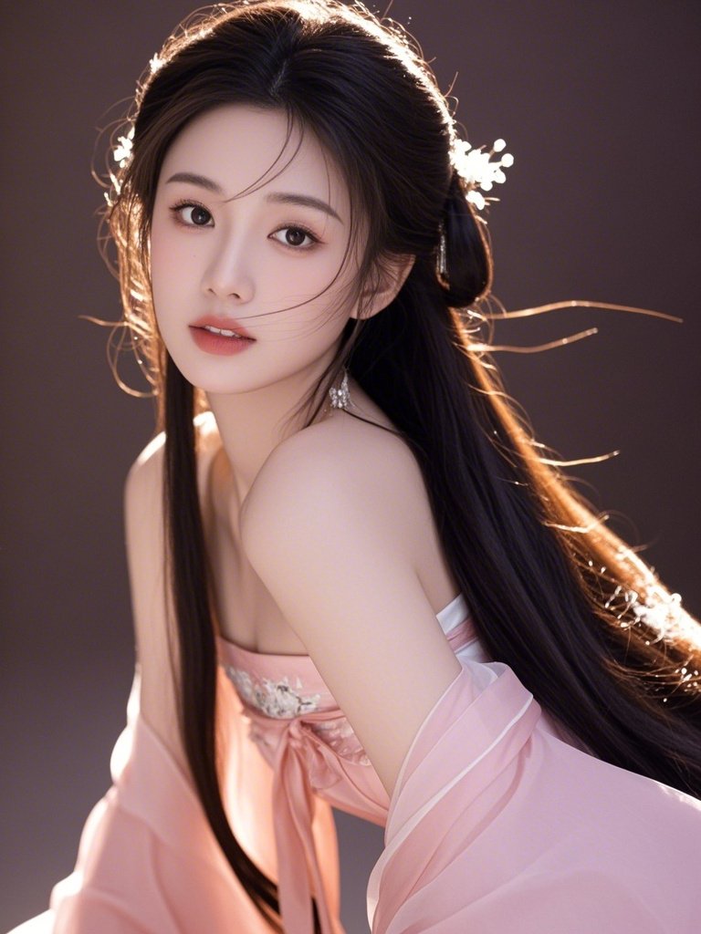粉衣汉服小仙女,简直美到心巴上!