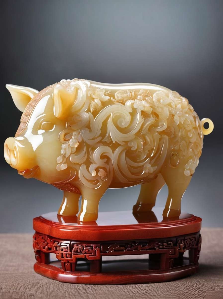 精美玉雕艺术品:十二生肖之后六