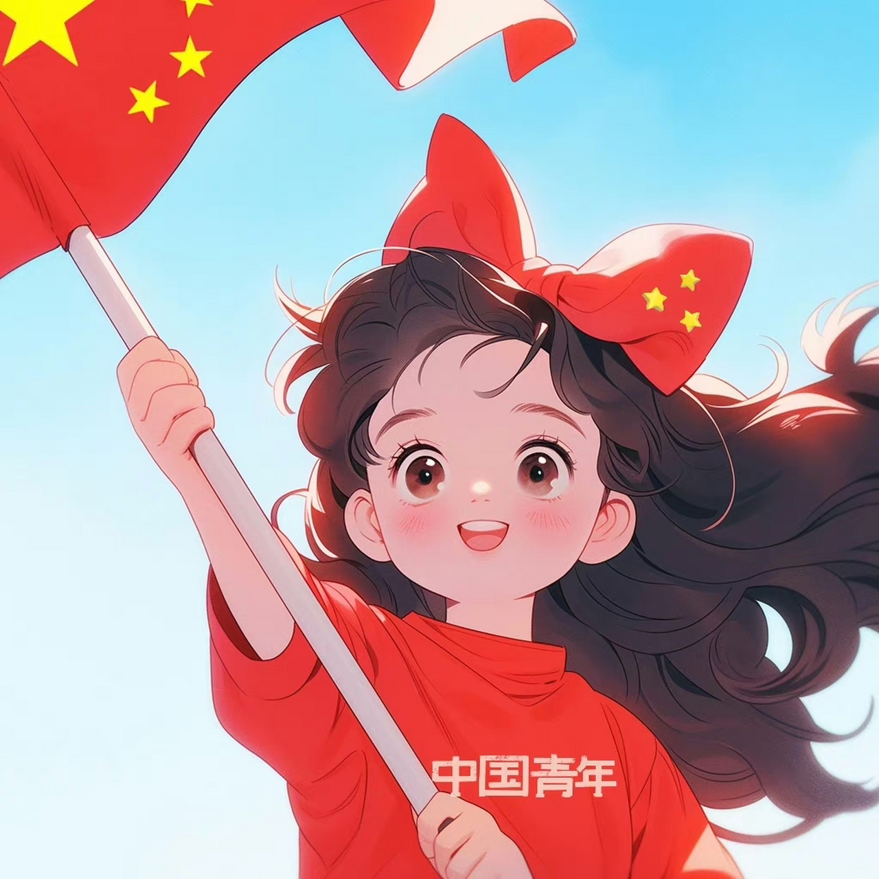中国红旗背景头像图片