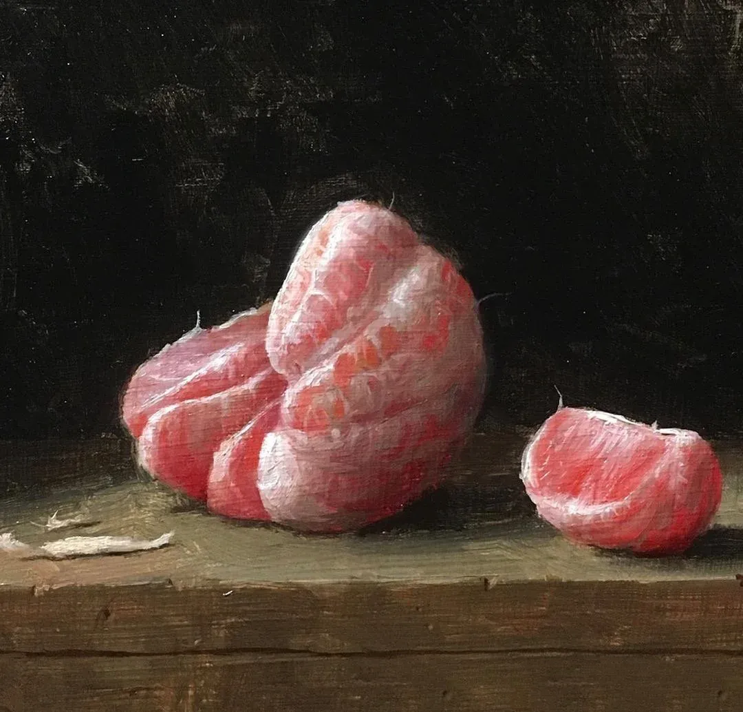 看看它的尺寸,跟硬笔相比也大不了多少#周投该拦 油画静物作品