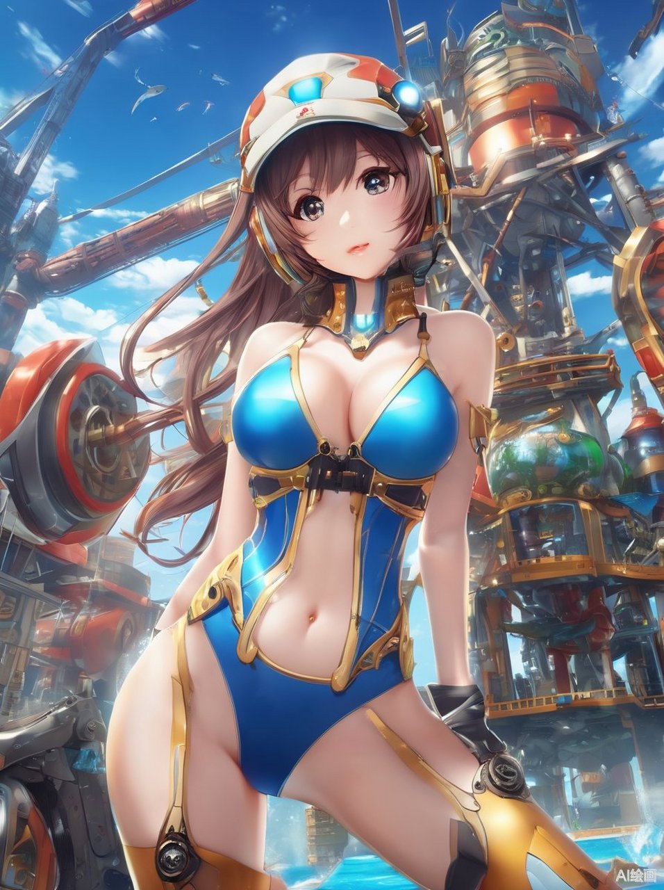 "阳光,沙滩,海浪,比基尼美少女,是夏天的标配 身着天蓝比基尼