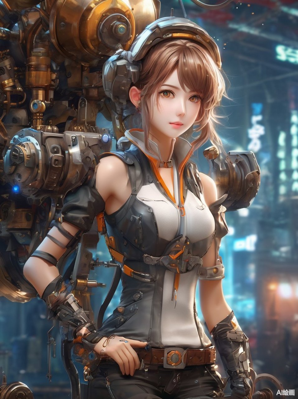 "99 夜幕下的城市剑客:与机械肩并肩的战斗 99"  93 夜晚,城市