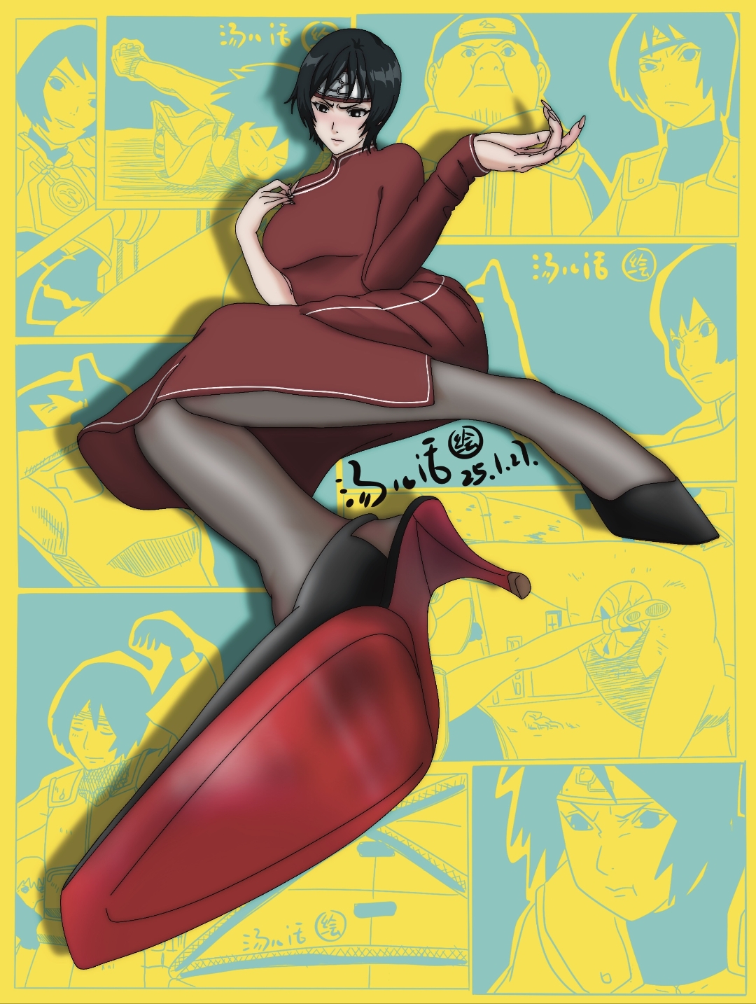 画《火影忍者》壁纸:黑土是岩隐村四代目土影,大野木的孙女