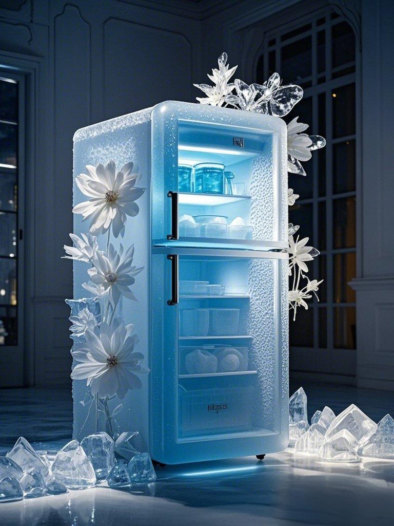 "冰"箱,这可真是个创新,环保,碳排放几乎为零,今天放几个ai做的冰箱
