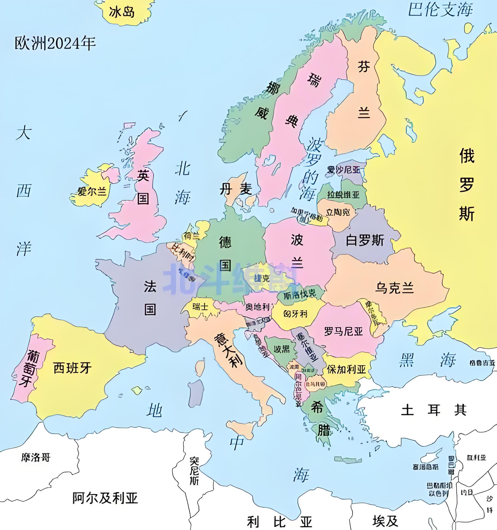 欧洲最新地图欧洲地图图片欧洲国家分布图