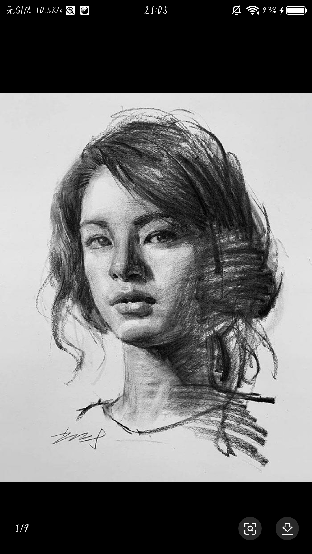 非常有质感的素描肖像画,通过强化明暗对比,突出人物的五官样貌,增加