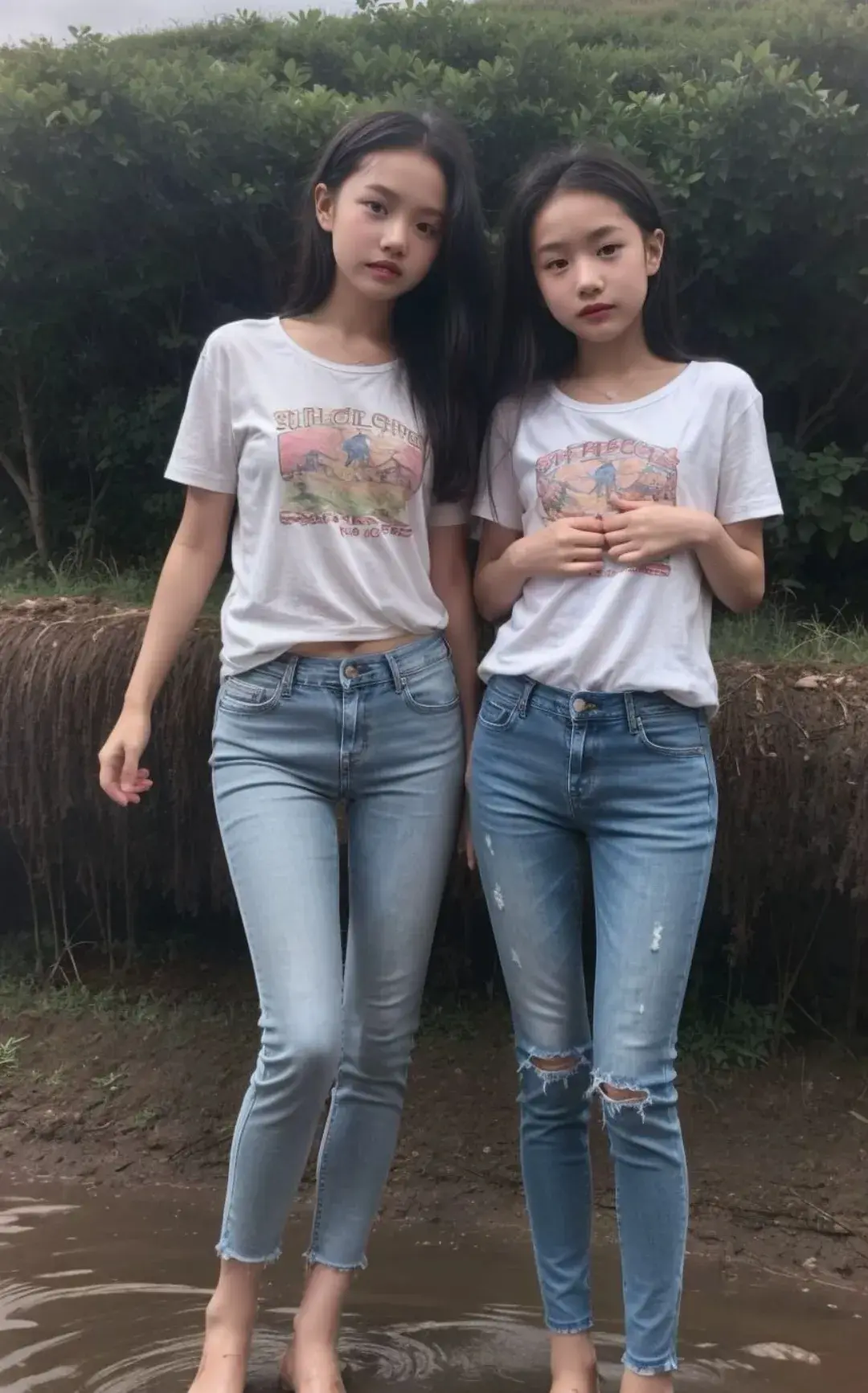 农村双胞胎女孩也很漂亮,你选哪一个?