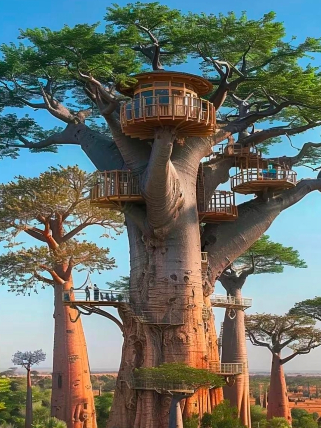 猴面包树屋是源于猴面包树的特色房屋.