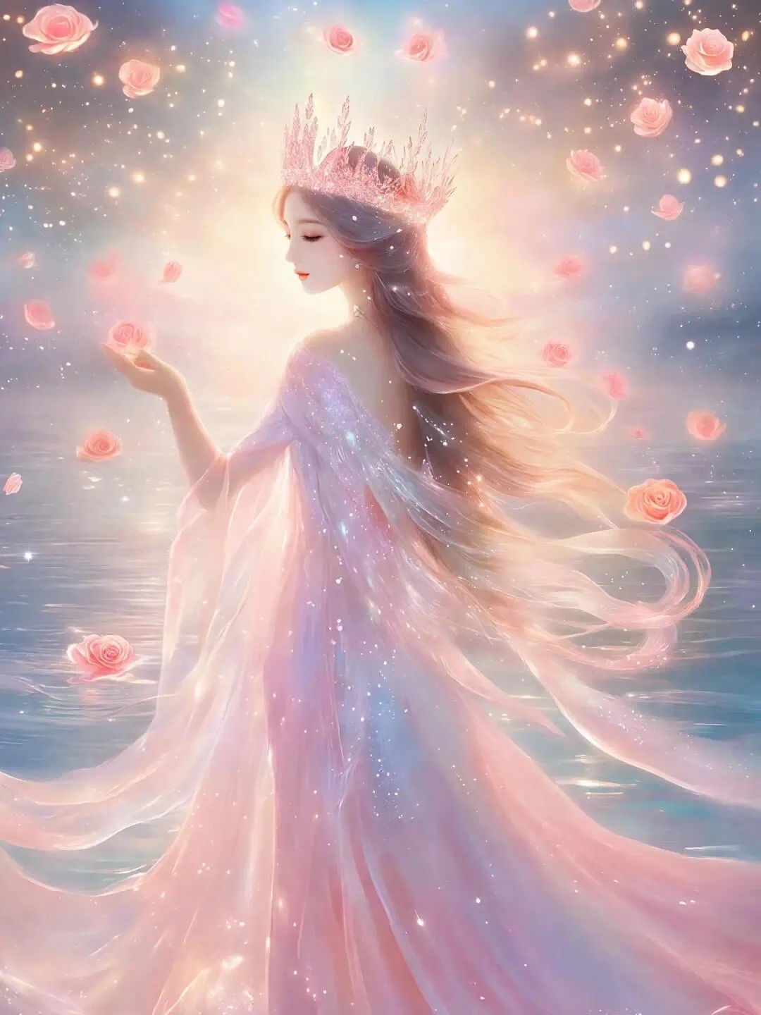 犹如仙女在夜空中撒下漫天花瓣,梦幻的粉色海洋里,我邀你共赴一场星河