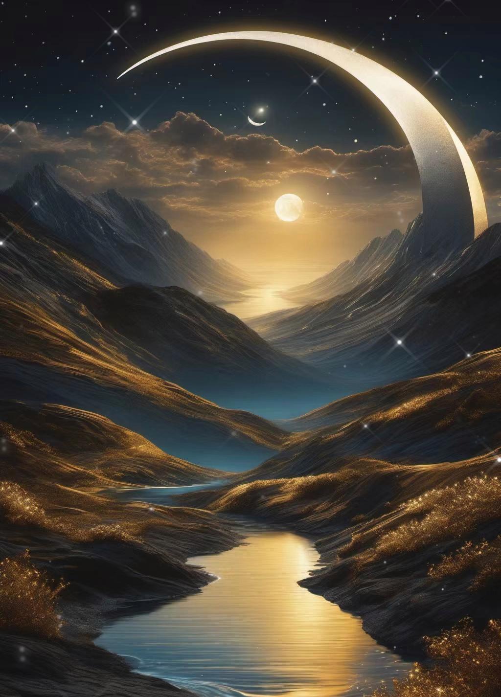 星月璀璨朋友圈背景图 #治愈.@海水蓝蓝木南的动态