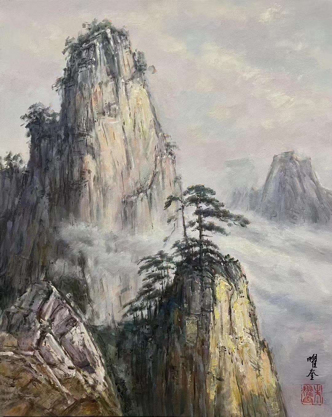 朱曜奎油画作品 67视频合影证书