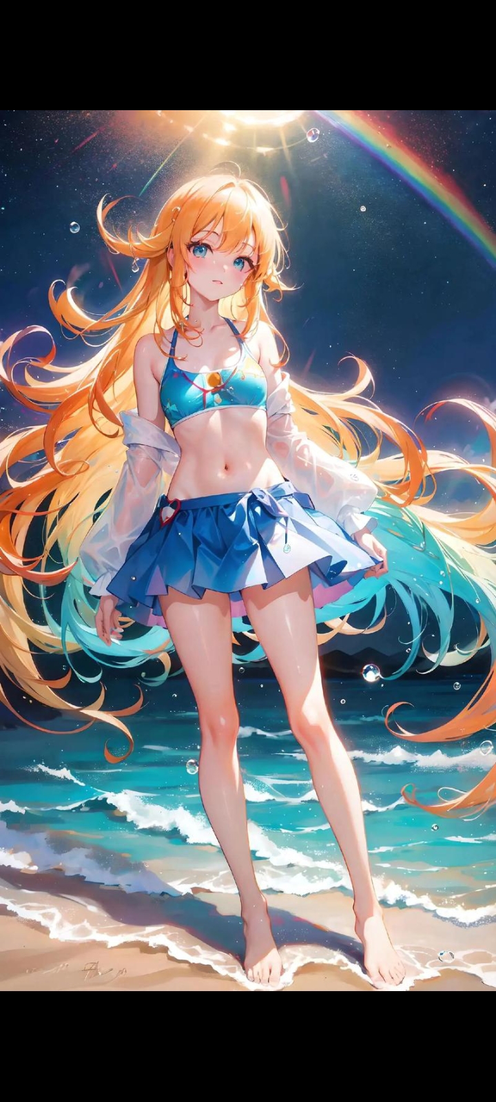 清纯可爱的彩虹美少女泳装图片来了哦![喜][喜][喜]