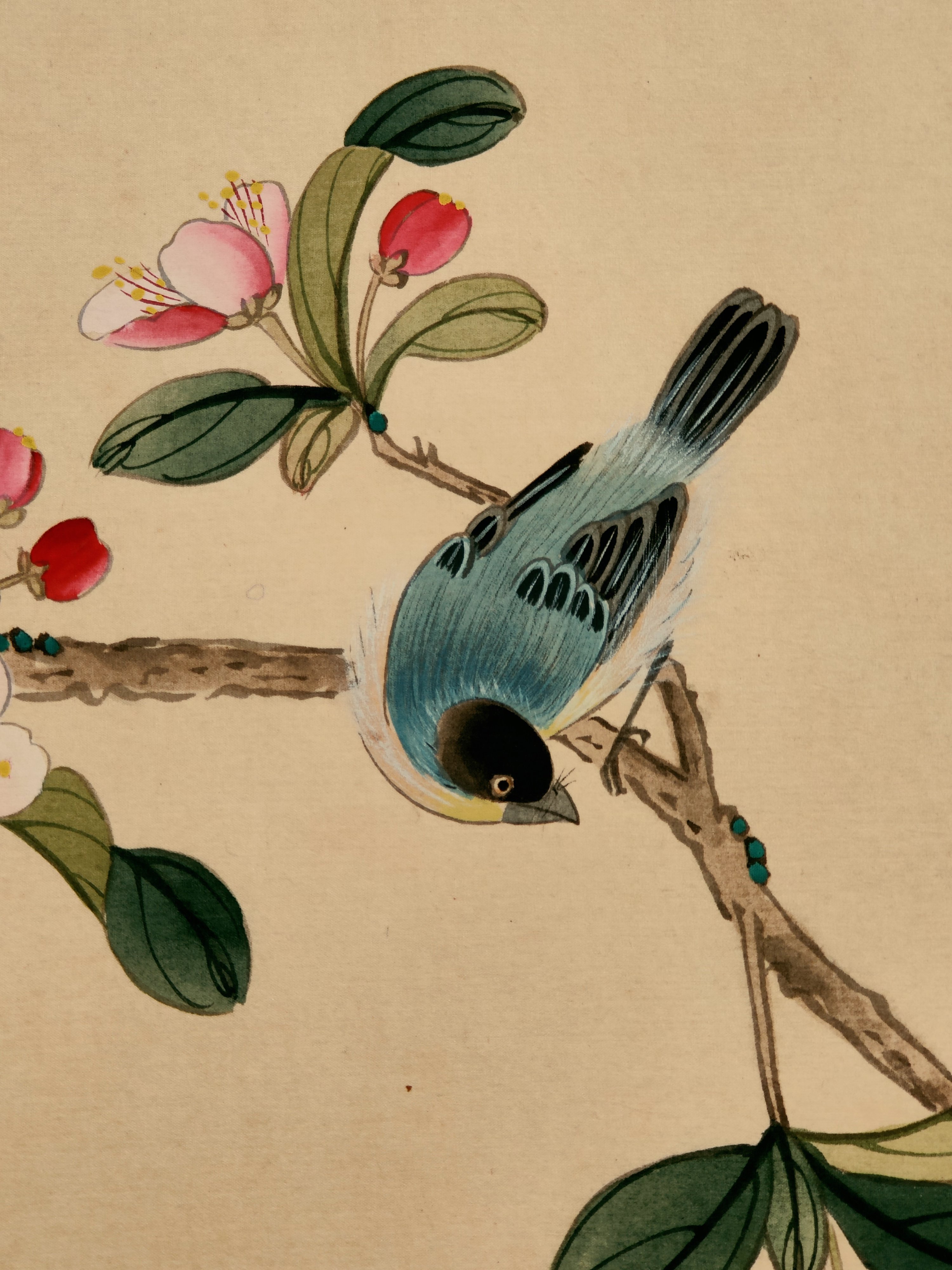 387号,著名画家【康子安】花鸟作品,尺寸40-30厘米