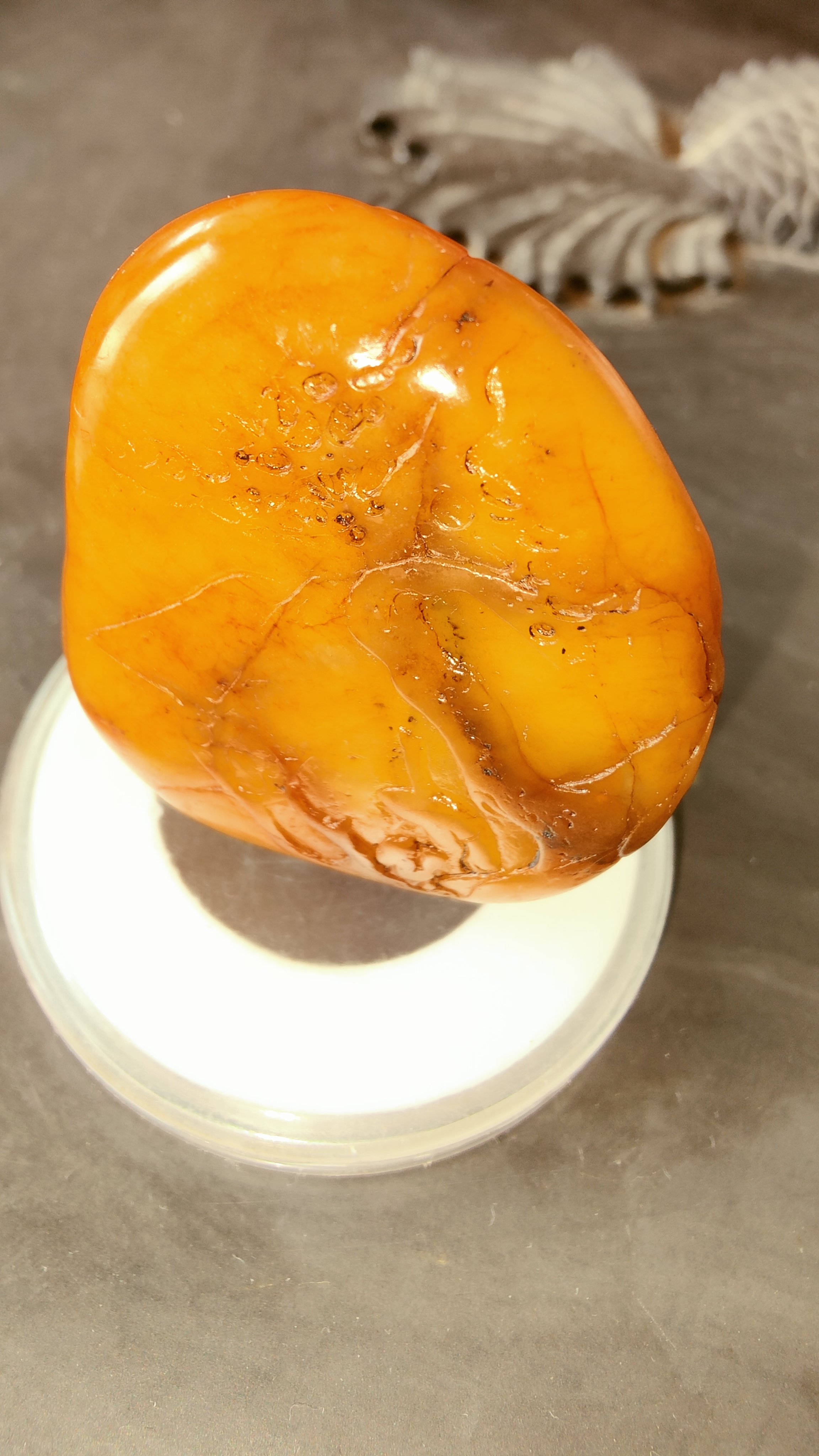 清代老寿山石田黄印章【六舟】款,尺寸5-4.2-2厘米重61.5克,包老保真