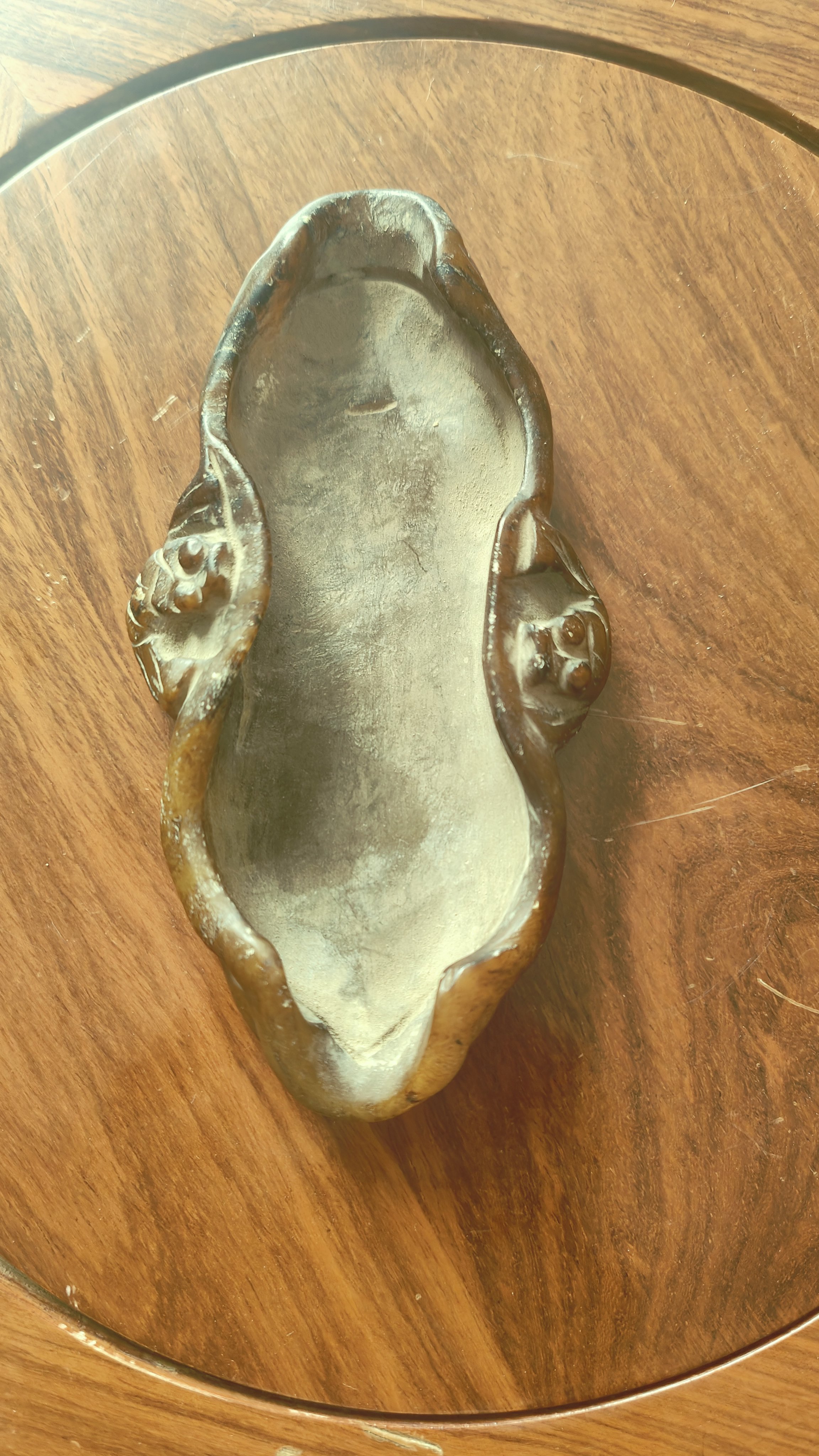 清代老寿山石笔洗,尺寸13-7厘米,包老保真