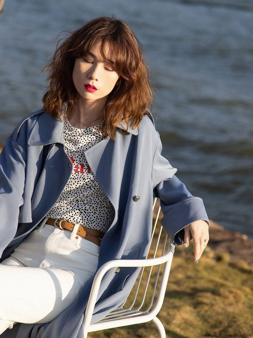 remade rose浪漫洒脱 2021新款显瘦落肩随性风衣女春秋中长款外套