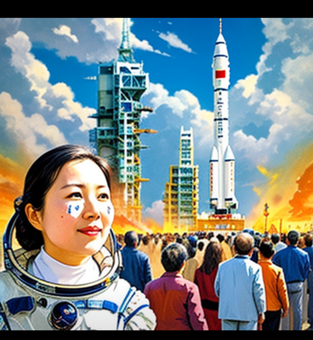 让我们一起感受这激动人心卫星发射祝贺 画中国神舟发射升空图画