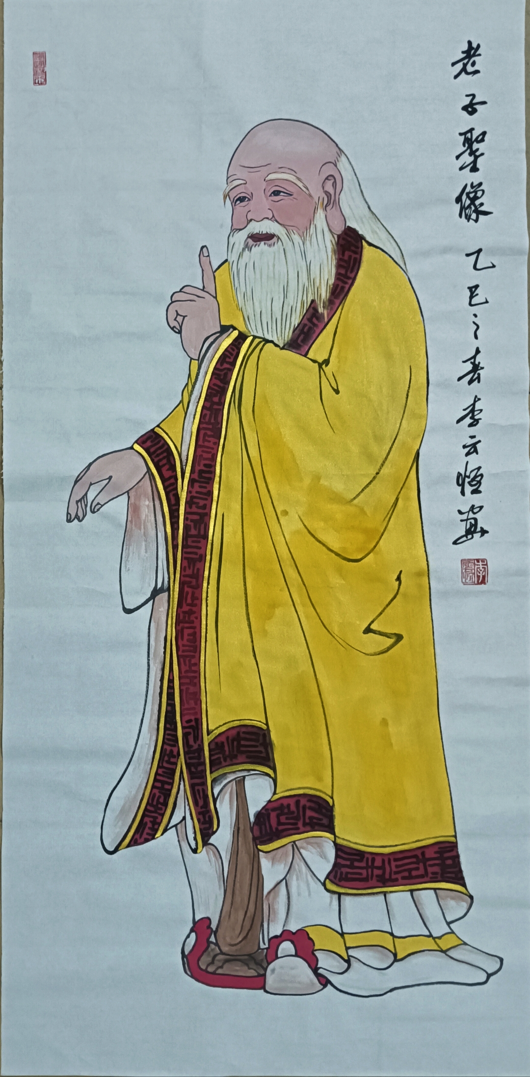 李云恒人物画分享,老子像创作 老子的智慧,如春风拂面,温暖而深远