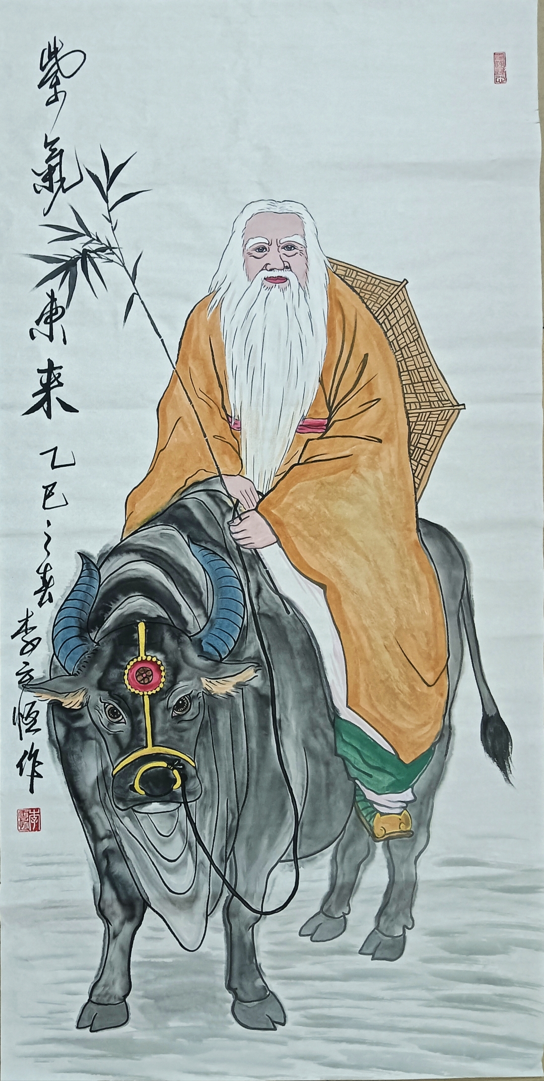 李云恒人物画分享,老子像创作 老子的智慧,如春风拂面,温暖而深远