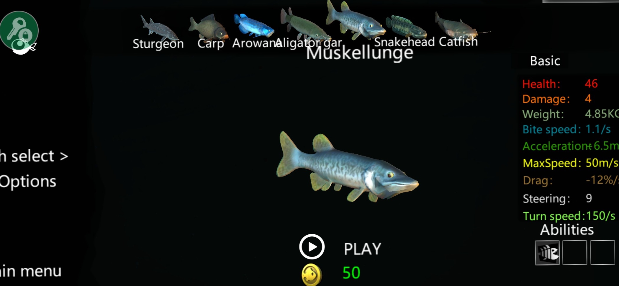 海底大猎杀沼泽地图各种鱼对我的印象 piranha:啥也打不过,辣鸡一条