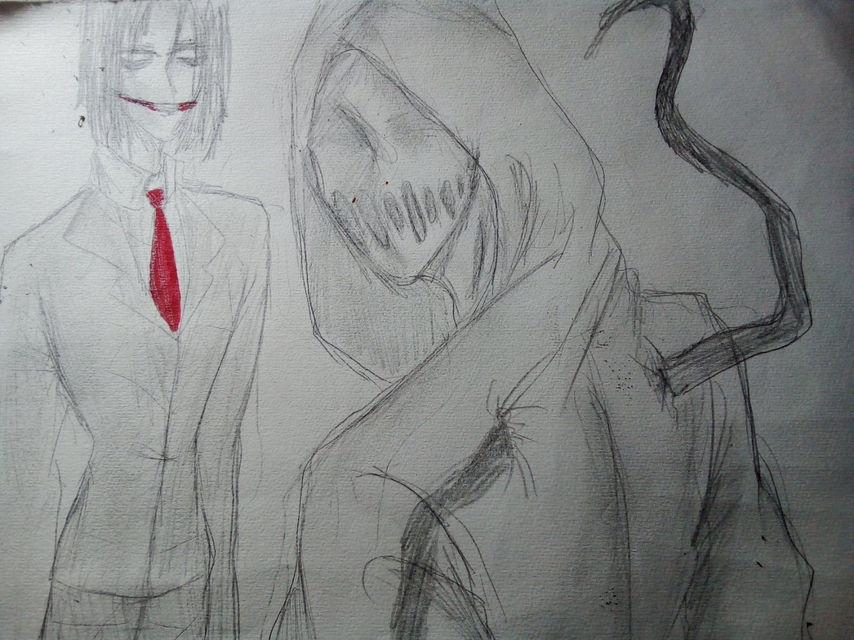 creepypasta# 谁会单纯的画杰夫and瘦叔啊,明显看来身份互换会更和骀