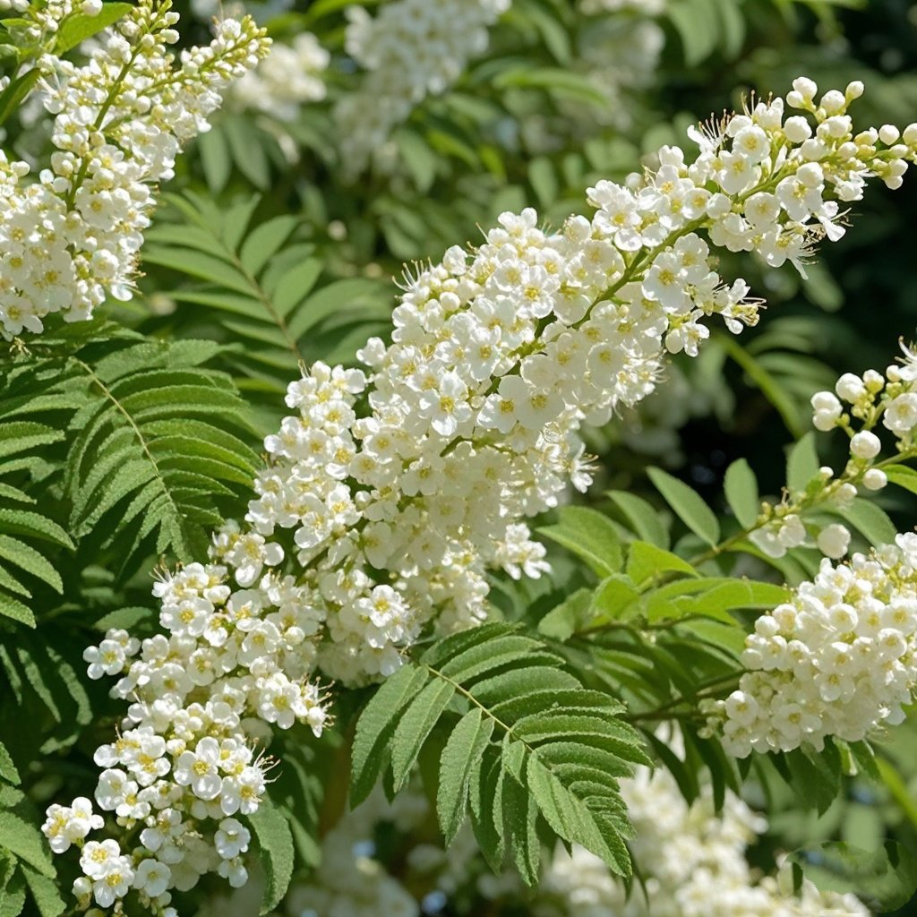 白色珍珠梅,恰似繁星悄然绽放在枝头