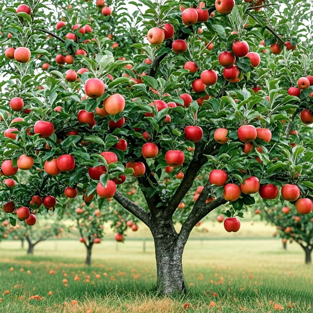 《神奇的苹果园》 苹果园中硕果繁,棵棵大树映蓝天