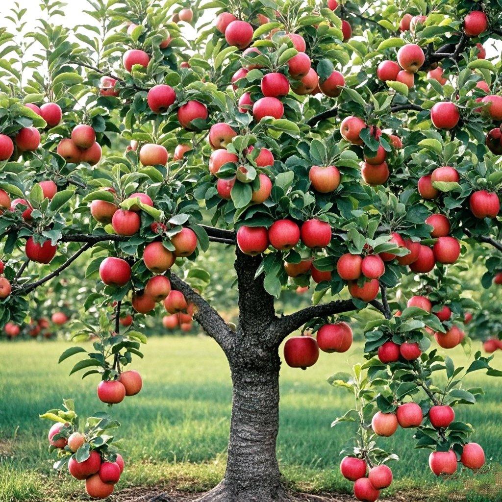 《神奇的苹果园》 苹果园中硕果繁,棵棵大树映蓝天