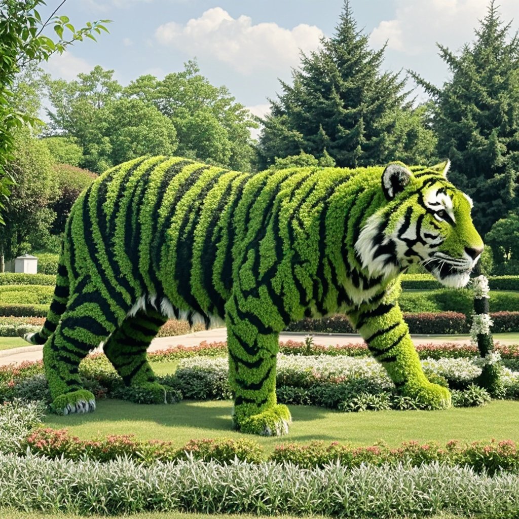 动物形状绿植郑州绿博园的动物造型植物动物造型动物植被造景轮植