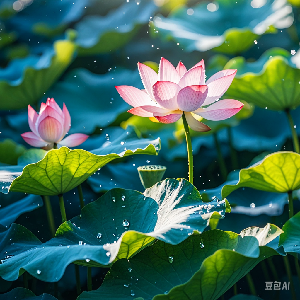 美图欣赏 雨中的荷花