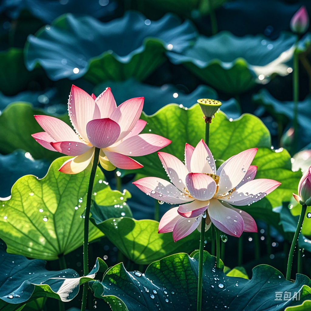 美图欣赏 雨中的荷花