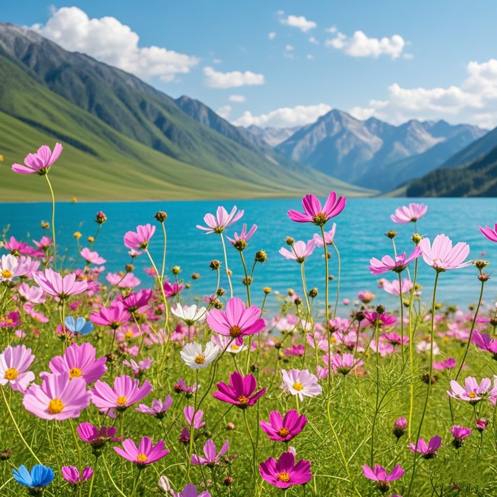 那一朵朵娇艳的格桑花,似精灵在风中舞动,诉说着生命的灿烂