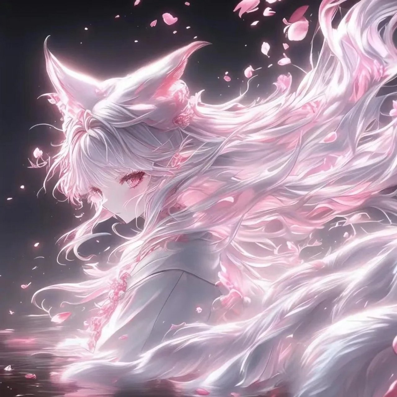 粉色头像:九尾狐狸 粉色公主.