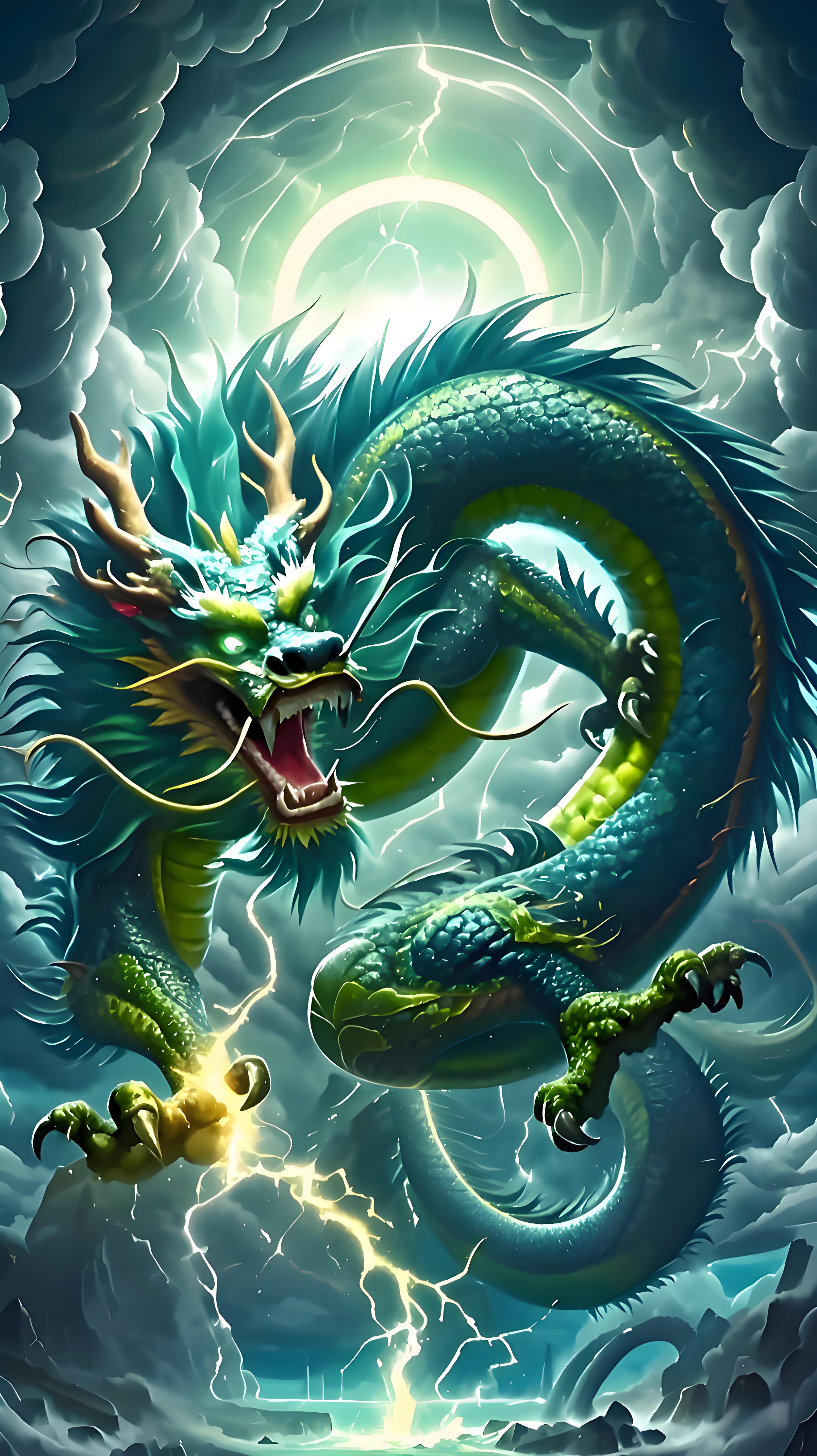 青龙,地球的守护神,以威武霸气之姿,遨游九天之上