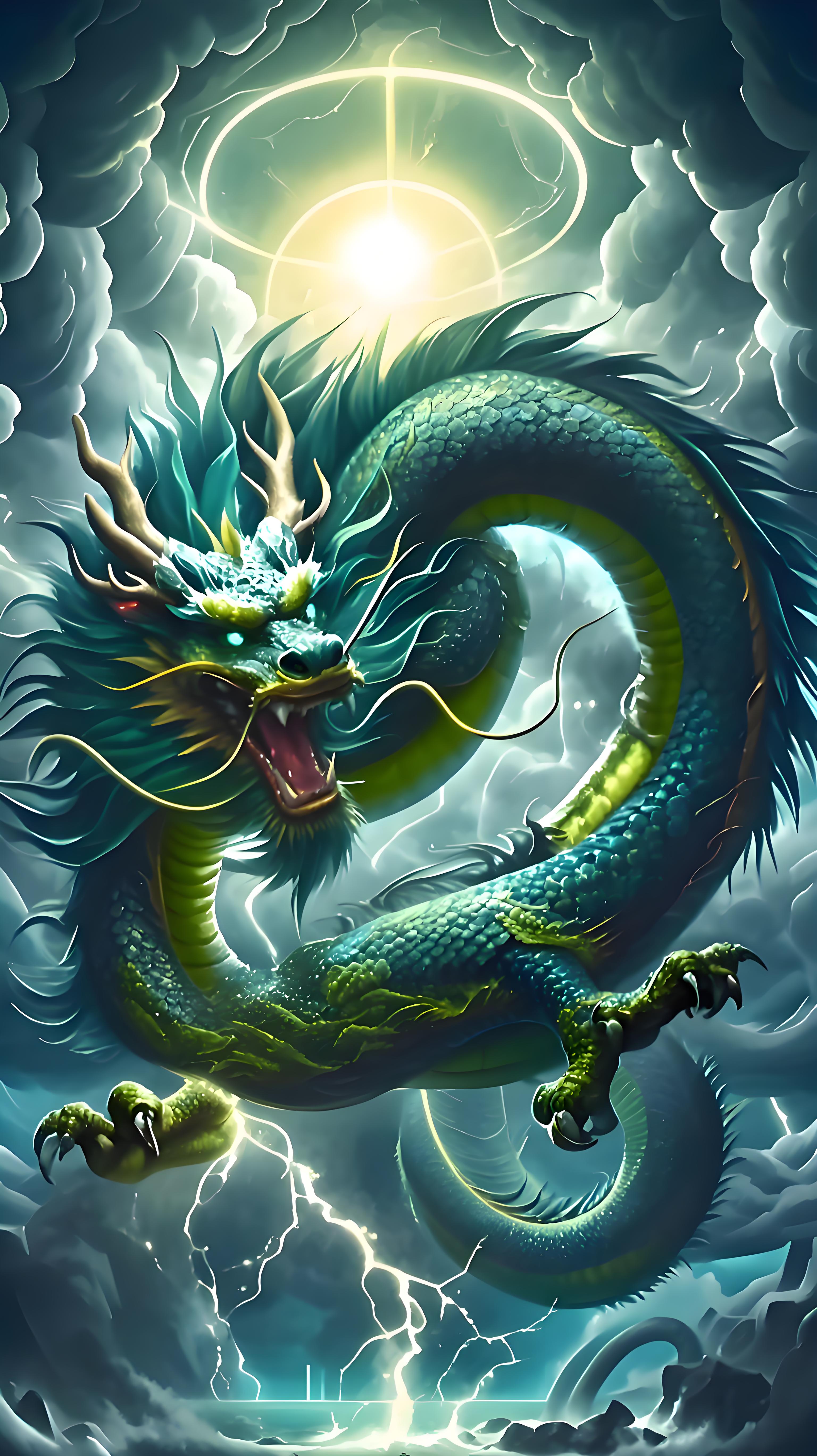 青龙,地球的守护神,以威武霸气之姿,遨游九天之上