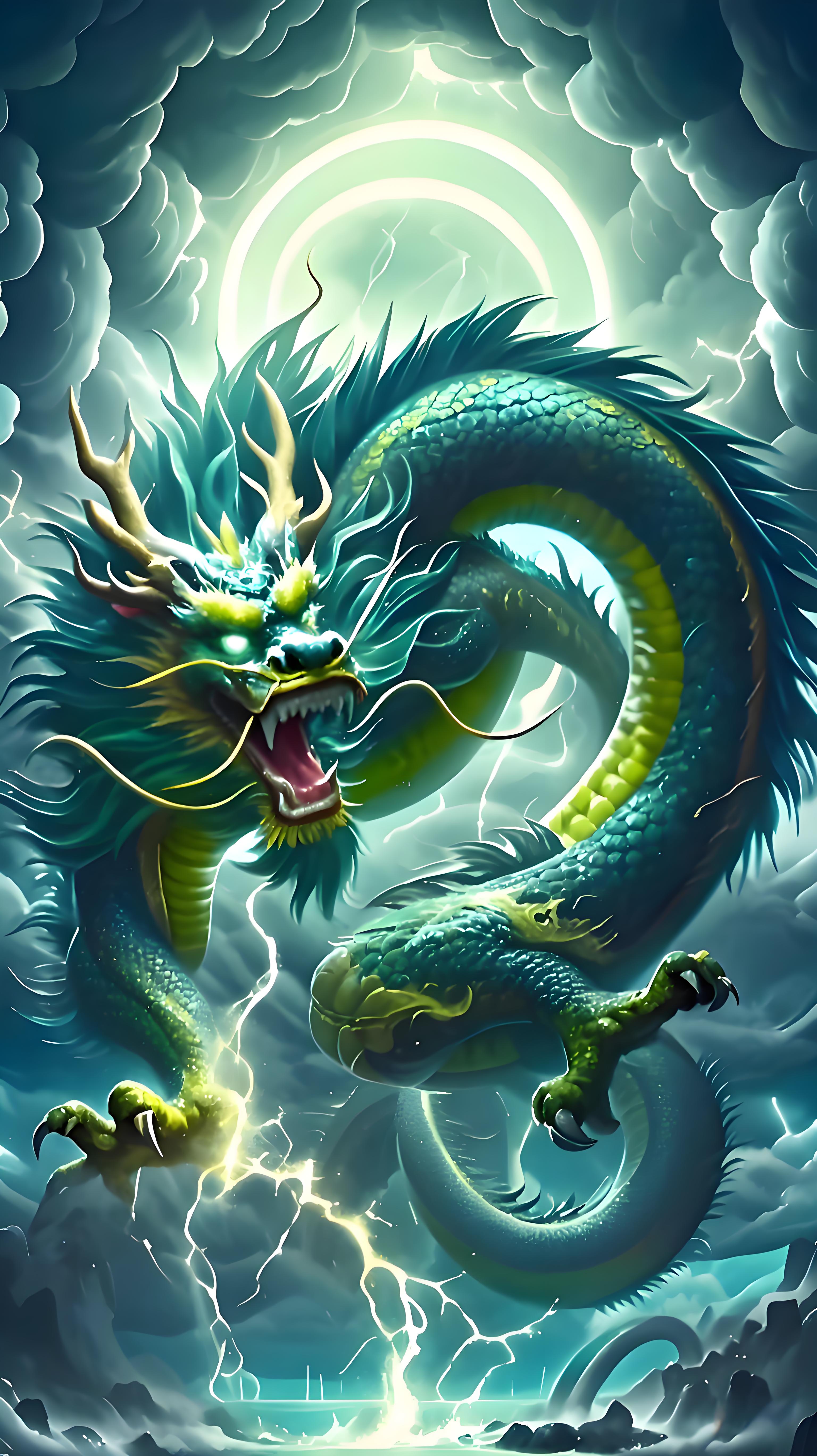 青龙,地球的守护神,以威武霸气之姿,遨游九天之上