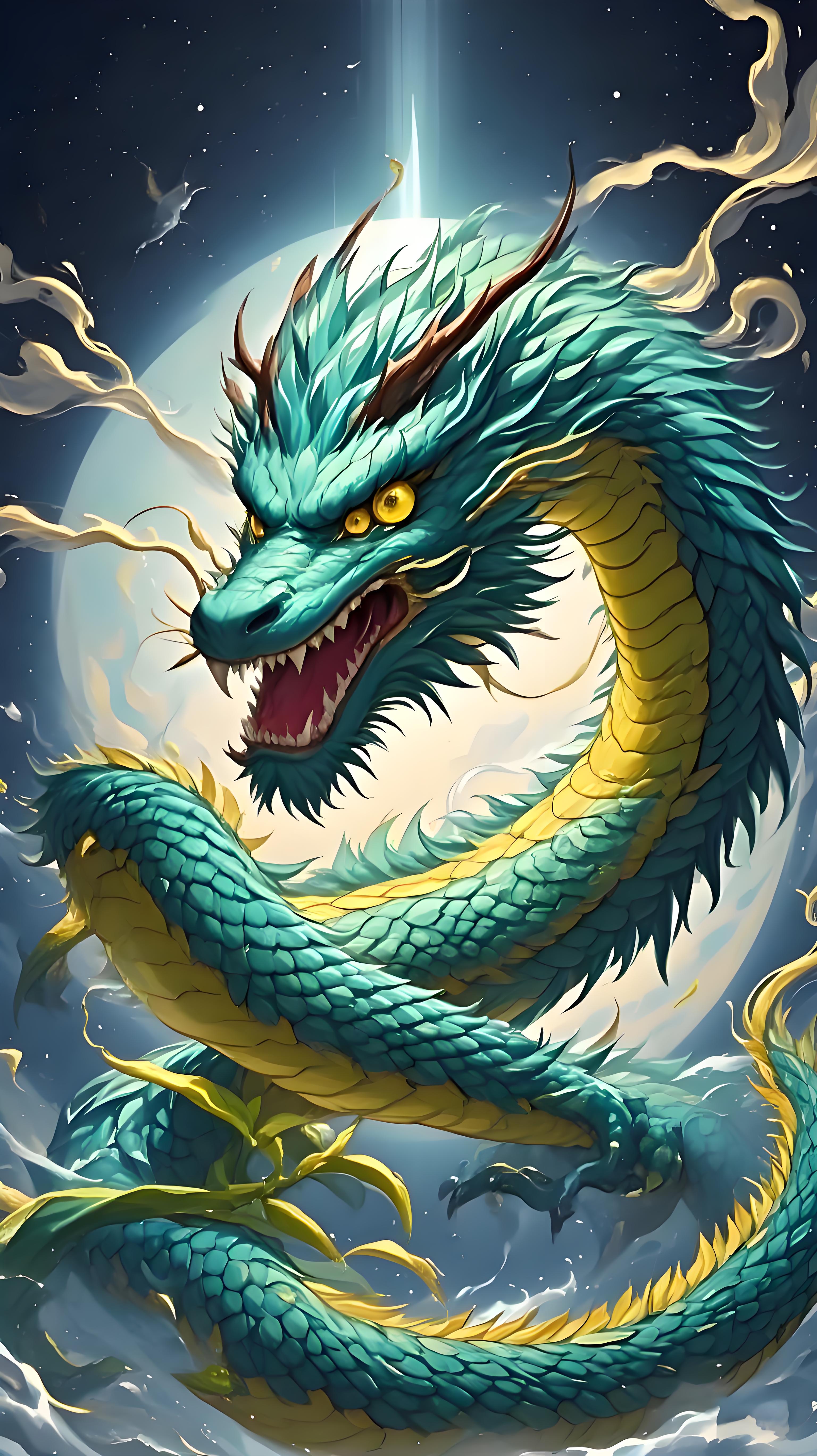 青龙,地球的守护神,以威武霸气之姿,遨游九天之上