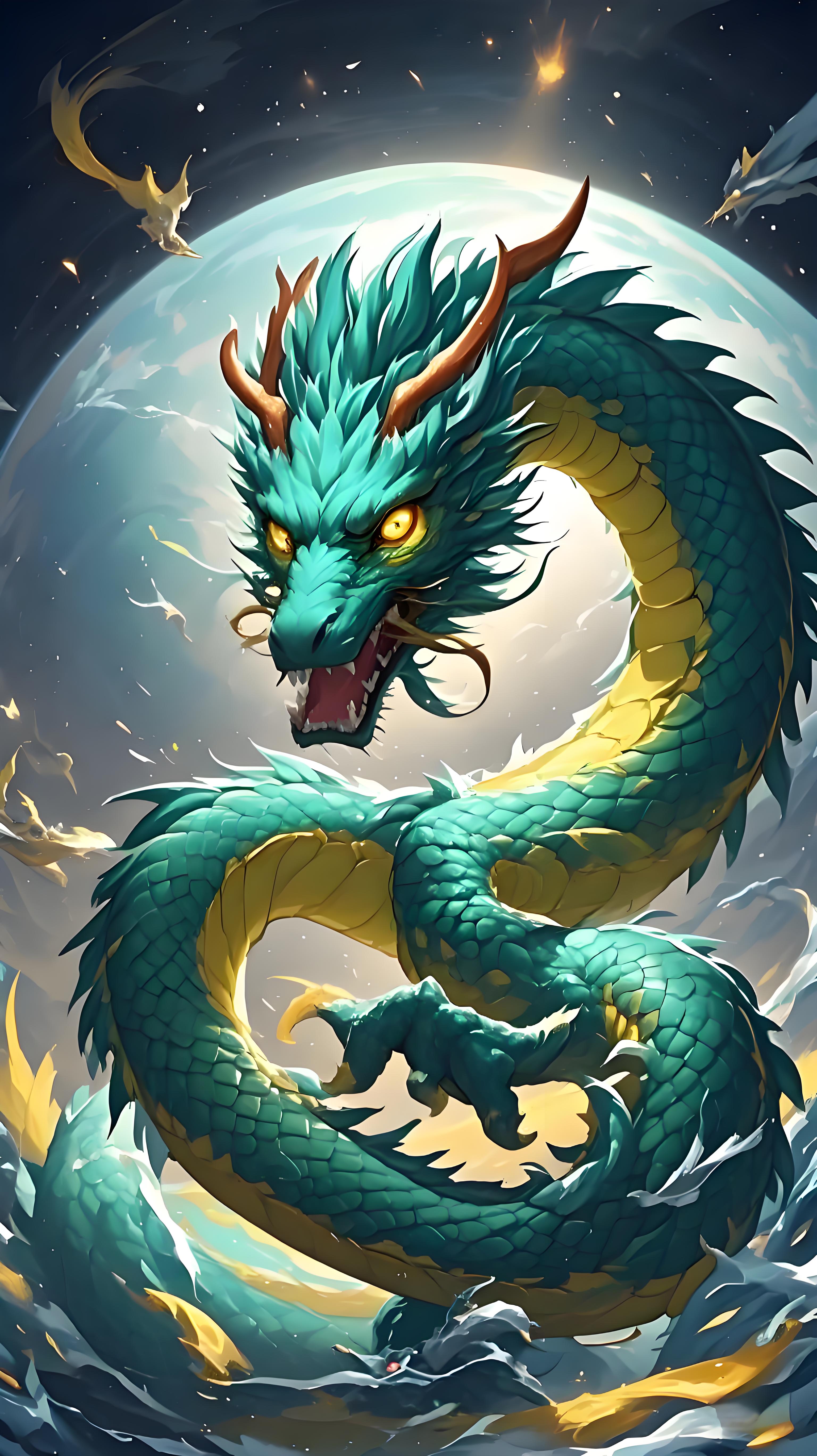 青龙,地球的守护神,以威武霸气之姿,遨游九天之上