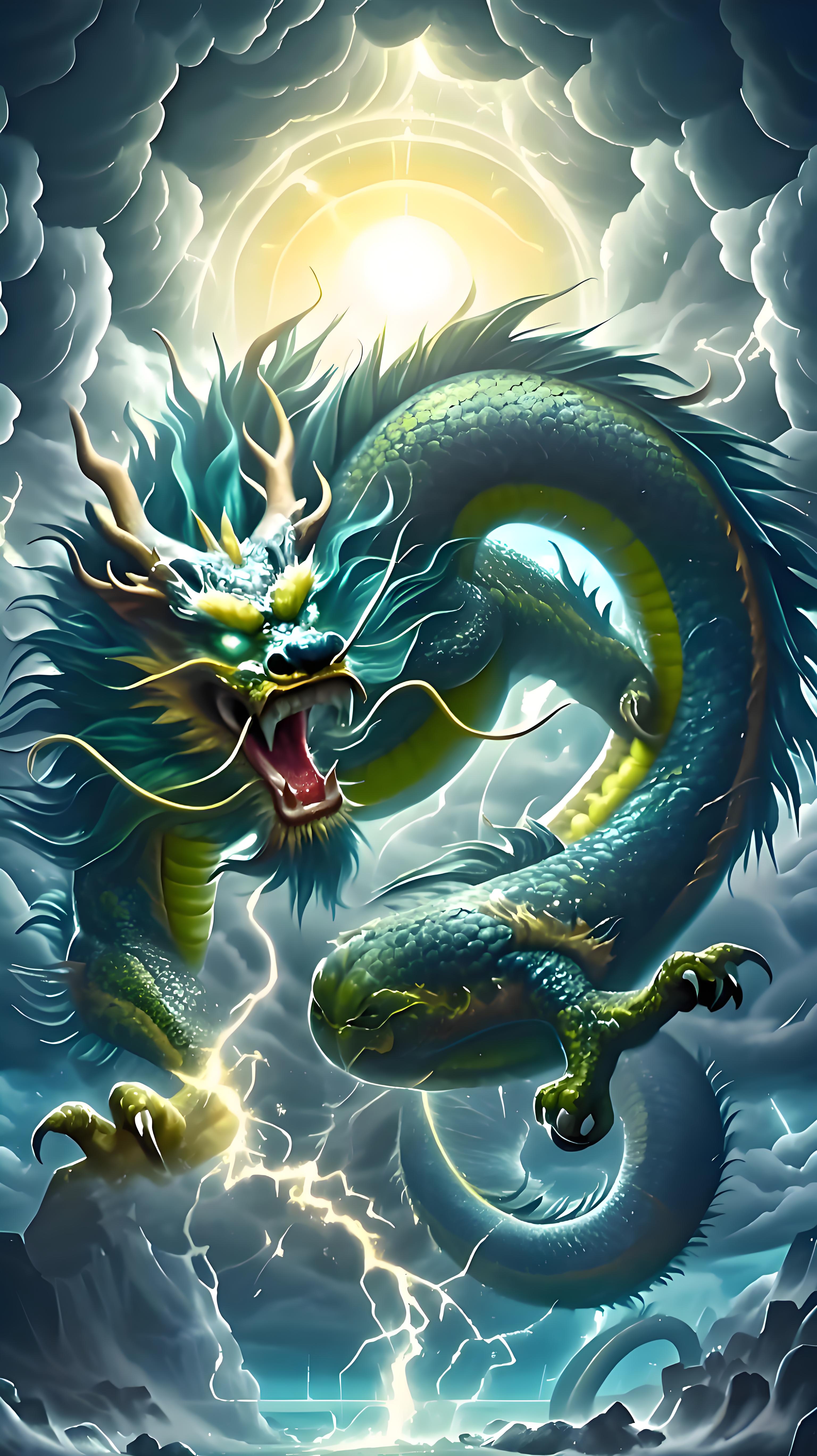 青龙,地球的守护神,以威武霸气之姿,遨游九天之上