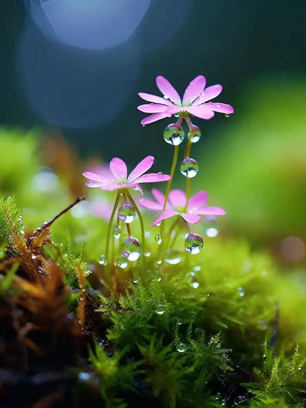 雨水打在花朵图片唯美图片