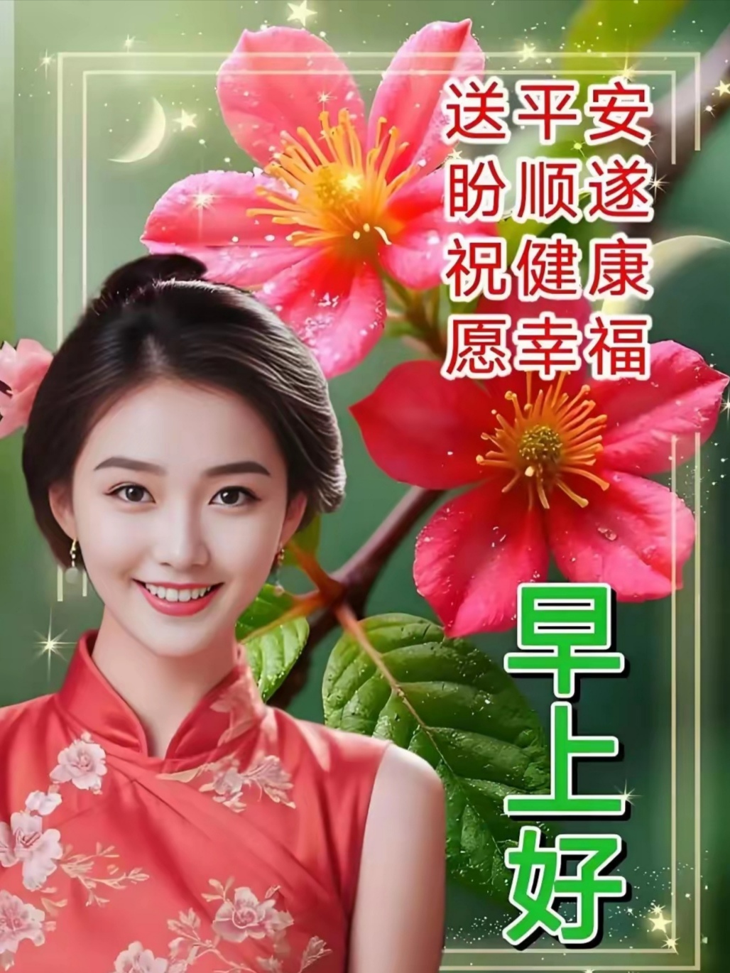 周六新版早上好问候语及美女图片周六美女早安祝福图片周六早上好美女