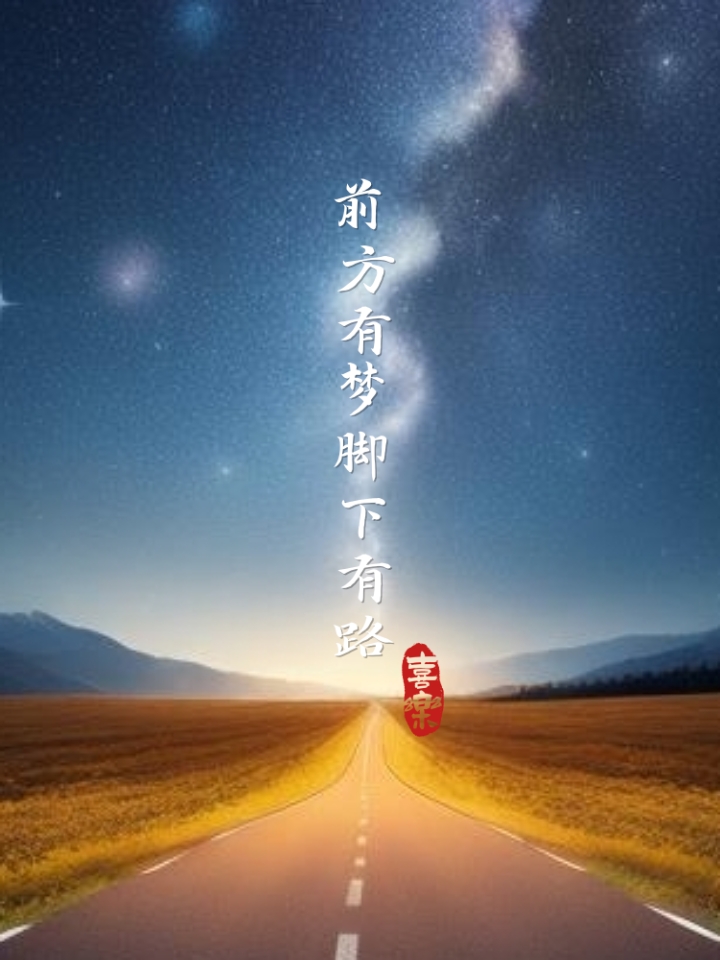 前方有梦,脚下有路,每一个梦都精彩,每一条路都印出我奋斗的轨迹