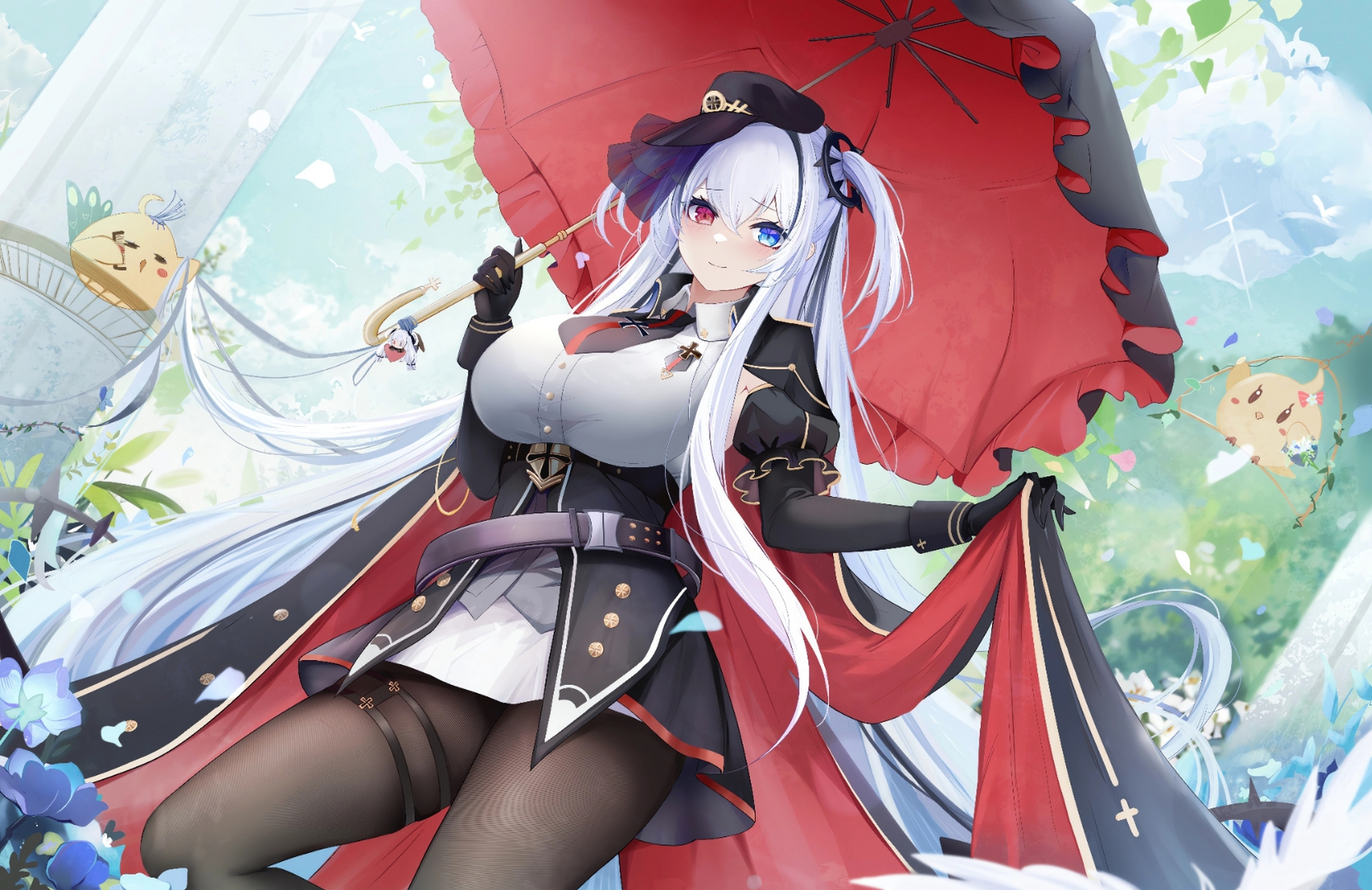 嗨丝银发异色瞳 by 半尺月白  #二次元美图