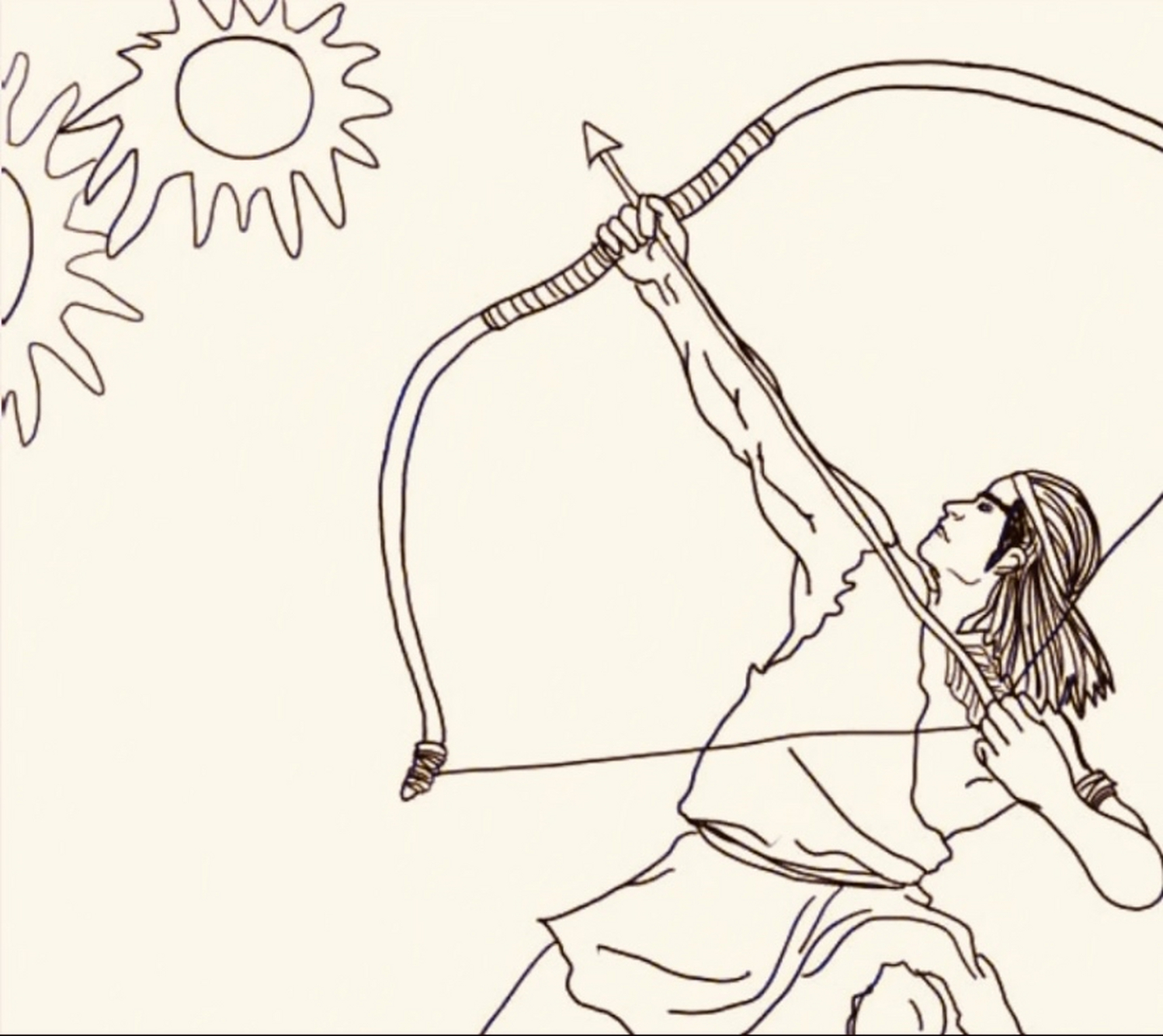 赤日蔽苍穹 一地草木惊 何时夸父卒 后羿射天宫