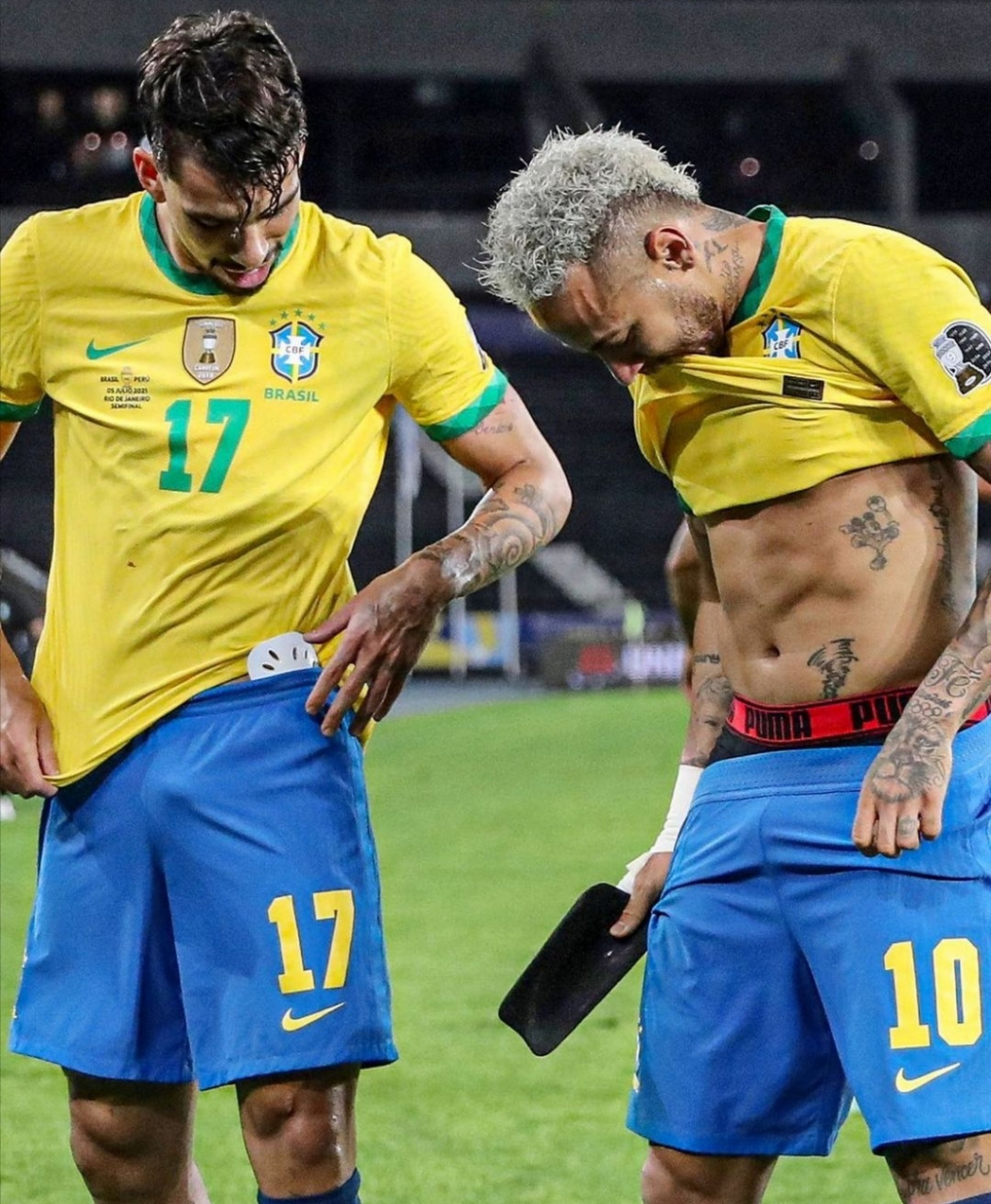 秀腹肌的时候到了#内马尔